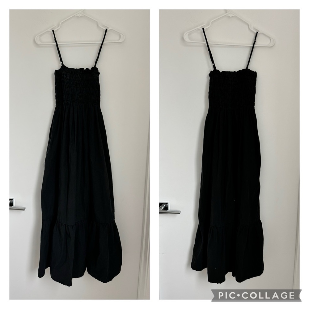 Ciao Lucia Small Umbria Black Smocked Midi Dress - Picture 5 of 10